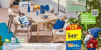 Carrefour Set tafel + 6 stoelen Corfu aanbieding