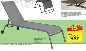 Carrefour Aluminium ligstoel aanbieding