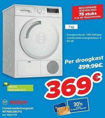Carrefour Bosch condensatiedroogkast wtn8328cfg aanbieding