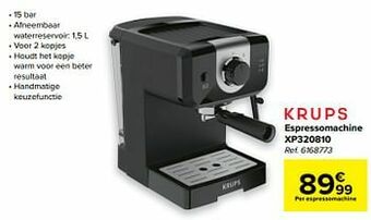 Carrefour Krups espressomachine xp320810 aanbieding