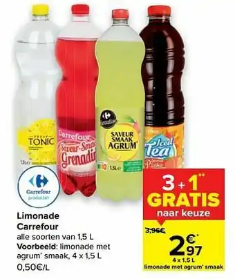 Carrefour Limonade met agrum’ smaak aanbieding