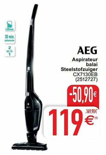 Cora Aeg aspirateur balai steelstofzuiger cx7130eb aanbieding