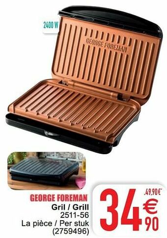 Cora George foreman gril - grill 2511-56 aanbieding