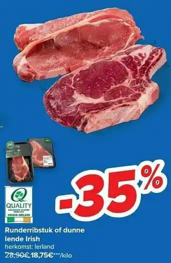 Carrefour Runderribstuk of dunne lende irish aanbieding