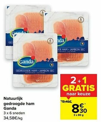 Carrefour Natuurlijk gedroogde ham ganda aanbieding