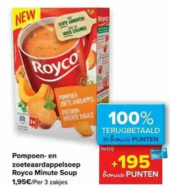 Pompoen- en zoeteaardappelsoep royco minute soup