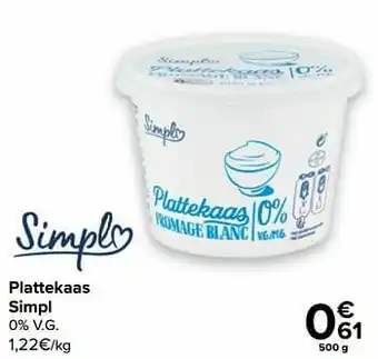 Carrefour Plattekaas simpl aanbieding