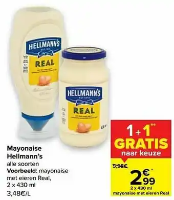 Carrefour Hellmann’s mayonaise met eieren real aanbieding