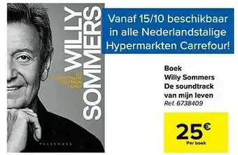 Carrefour Boek willy sommers de soundtrack van mijn leven aanbieding