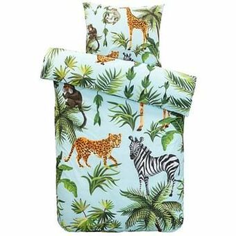 Leen Bakker Comfort kinderdekbedovertrek Kyan - lichtblauw - 140x200 cm - Leen Bakker aanbieding