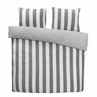 Leen Bakker Walra dekbedovertrek Everline - antraciet - 240x200/220 cm - Leen Bakker aanbieding
