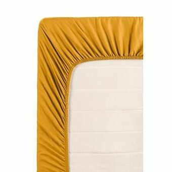Leen Bakker Ambiante hoeslaken - okergeel - 180x200 cm - Leen Bakker aanbieding