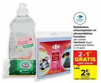 Carrefour Super vaatdoekjes colors aanbieding