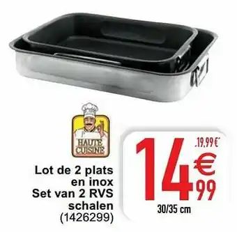Cora Lot de 2 plats en inox set van 2 rvs schalen aanbieding