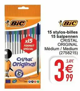 Cora 15 stylos-billes 15 balpennen cristal original aanbieding