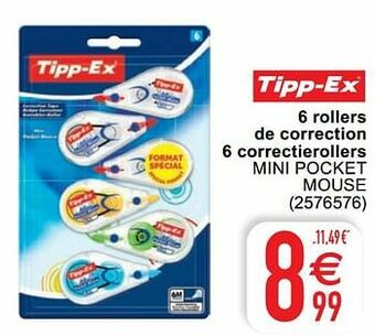Cora 6 rollers de correction 6 correctierollers mini pocket mouse aanbieding