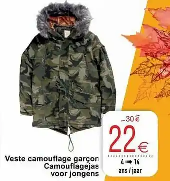 Cora Veste camouflage garçon camouflagejas voor jongens aanbieding