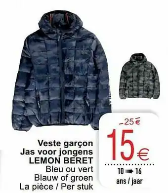 Cora Veste garçon jas voor jongens lemon beret aanbieding
