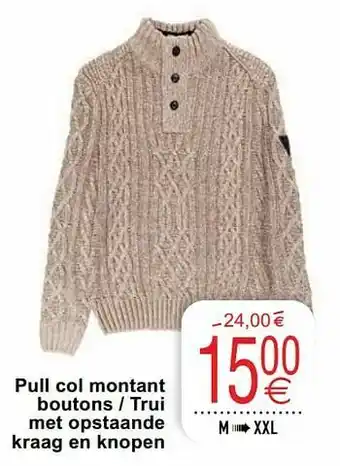 Cora Pull col montant boutons - trui met opstaande kraag en knopen aanbieding
