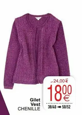 Cora Gilet vest chenille aanbieding