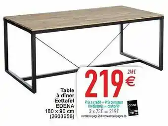 Cora Table à dîner eettafel edena aanbieding