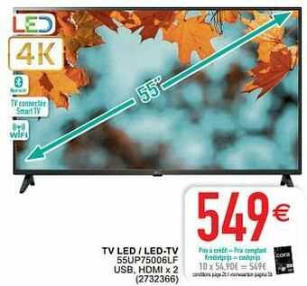 Cora Lg tv led - led-tv 55up75006lf aanbieding