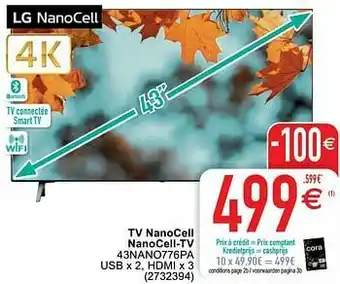 Cora Lg tv nanocell nanocell-tv 43nano776pa aanbieding