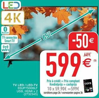 Cora Lg tv led - led-tv 65up75006lf aanbieding