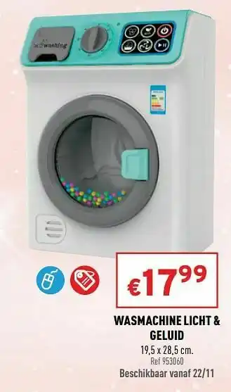 Wasmachine licht + geluid