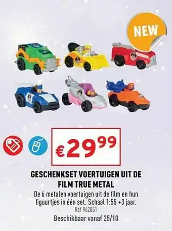 Trafic Geschenkset voertuigen uit de film true metal aanbieding