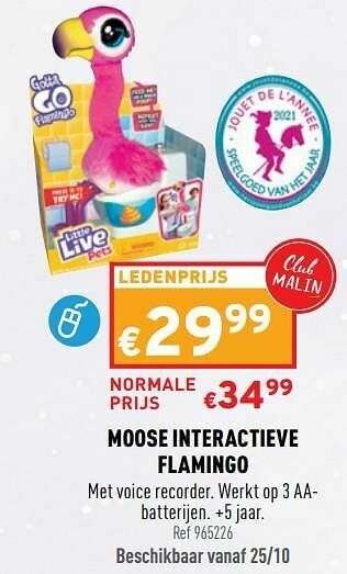 Trafic Moose interactieve flamingo aanbieding