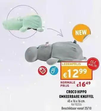 Trafic Croco hippo omkeerbare knuffel aanbieding