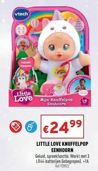 Trafic Little love knuffelpop eenhoorn aanbieding