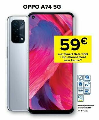 Carrefour Oppo a74 5g aanbieding