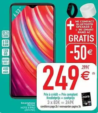 Cora Xiaomi smartphone redmi note 8 pro aanbieding