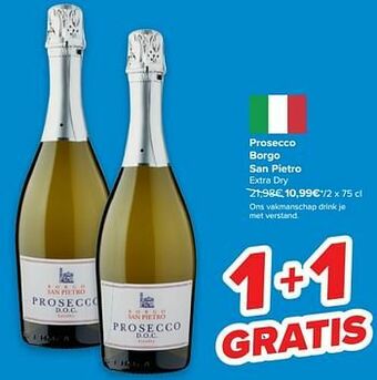 Carrefour Prosecco borgo san pietro extra dry aanbieding