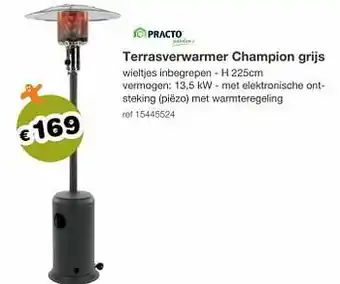 Terrasverwarmer champion grijs
