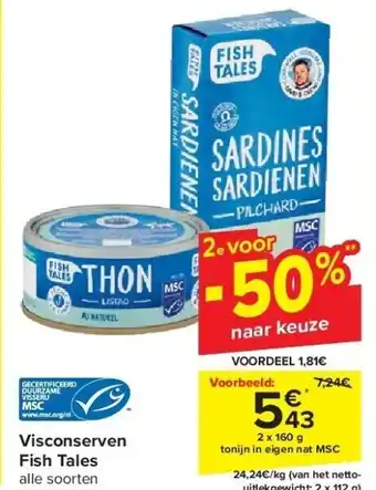 Carrefour Visconserven Fish Tales aanbieding