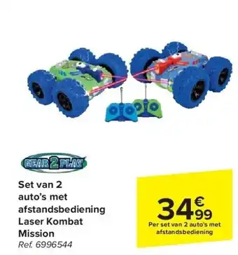 Carrefour Set van 2 auto’s met afstandsbediening Laser Kombat Mission aanbieding