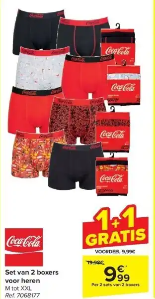 Carrefour Set van 2 boxers voor heren aanbieding