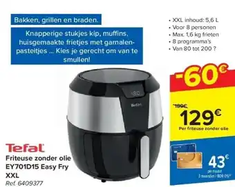 Carrefour Friteuse zonder olie EY701D15 Easy Fry XXL aanbieding