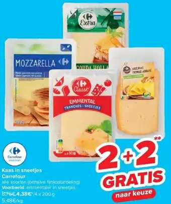 Carrefour Kaas in sneetjes Carrefour aanbieding