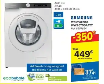 Carrefour Wasmachine WW90T554ATT aanbieding