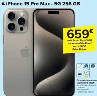 Carrefour iPhone 15 Pro Max - 5G 256 GB aanbieding