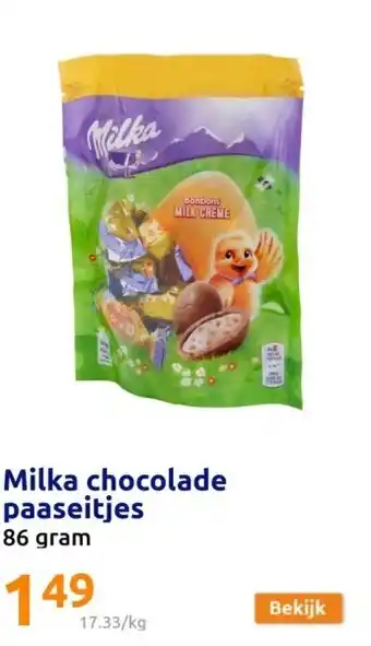 Action Milka chocolade paaseitjes aanbieding