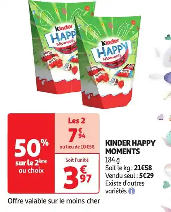 Auchan KINDER HAPPY MOMENTS 184g aanbieding