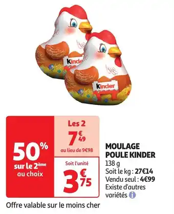 Auchan MOULAGE POULE KINDER 138 g aanbieding