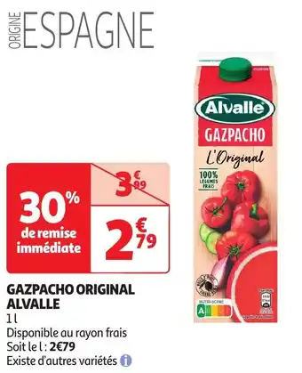 Auchan GAZPACHO ORIGINAL ALVALLE 1L aanbieding