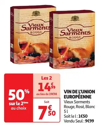 Auchan VIN DE L'UNION EUROPÉENNE 5L aanbieding