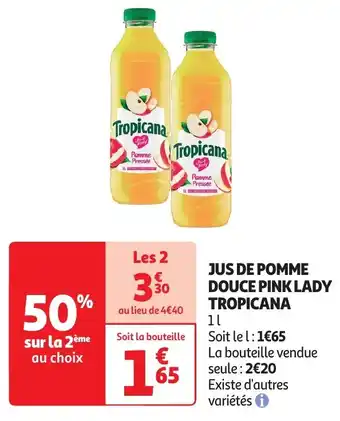 Auchan JUS DE POMME DOUCE PINK LADY TROPICANA 1L aanbieding